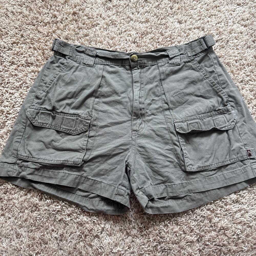 Alpine Design Vintage Hiking Cargo Shorts Olive Green Gorpcore Cotton Womens 10